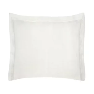 Poszewka na poduszkę 50x70 cm bawełniana kremowa z satynowym połyskiem i ozdobną kantą NOVA COLOUR
