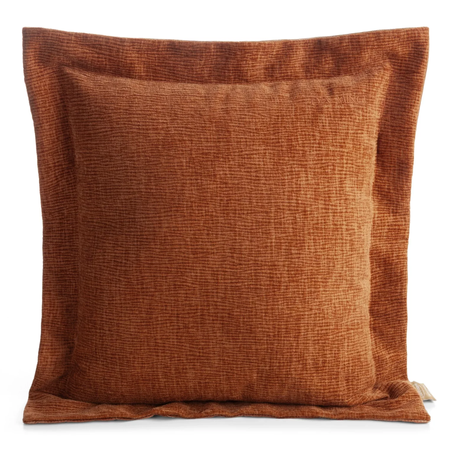 Poszewka na poduszkę  55x55 cm z szenilowej tkaniny ceglasta o widocznym ozdobnym splocie Eva Minge Elegante
