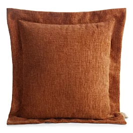 Poszewka na poduszkę  55x55 cm z szenilowej tkaniny ceglasta o widocznym ozdobnym splocie Eva Minge Elegante