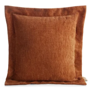 Poszewka na poduszkę 55x55 cm z szenilowej tkaniny ceglasta o widocznym ozdobnym splocie Eva Minge Elegante