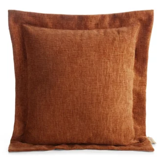 Poszewka na poduszkę 55x55 cm z szenilowej tkaniny ceglasta o widocznym ozdobnym splocie Eva Minge Elegante