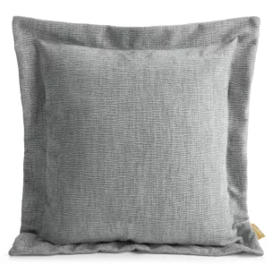 Poszewka na poduszkę 55x55 cm z szenilowej tkaniny srebrna o widocznym ozdobnym splocie Eva Minge Elegante