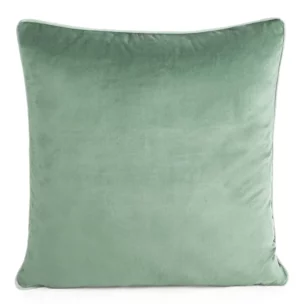 Poszewka na poduszkę 60x60 cm welwetowa kolor ciemnomiętowy o delikatnym połysku z ozdobną lamówką GAJA 2