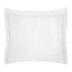 Poszewka na poduszkę 70x80 cm bawełniana biała z satynowym połyskiem i ozdobną kantą NOVA COLOUR