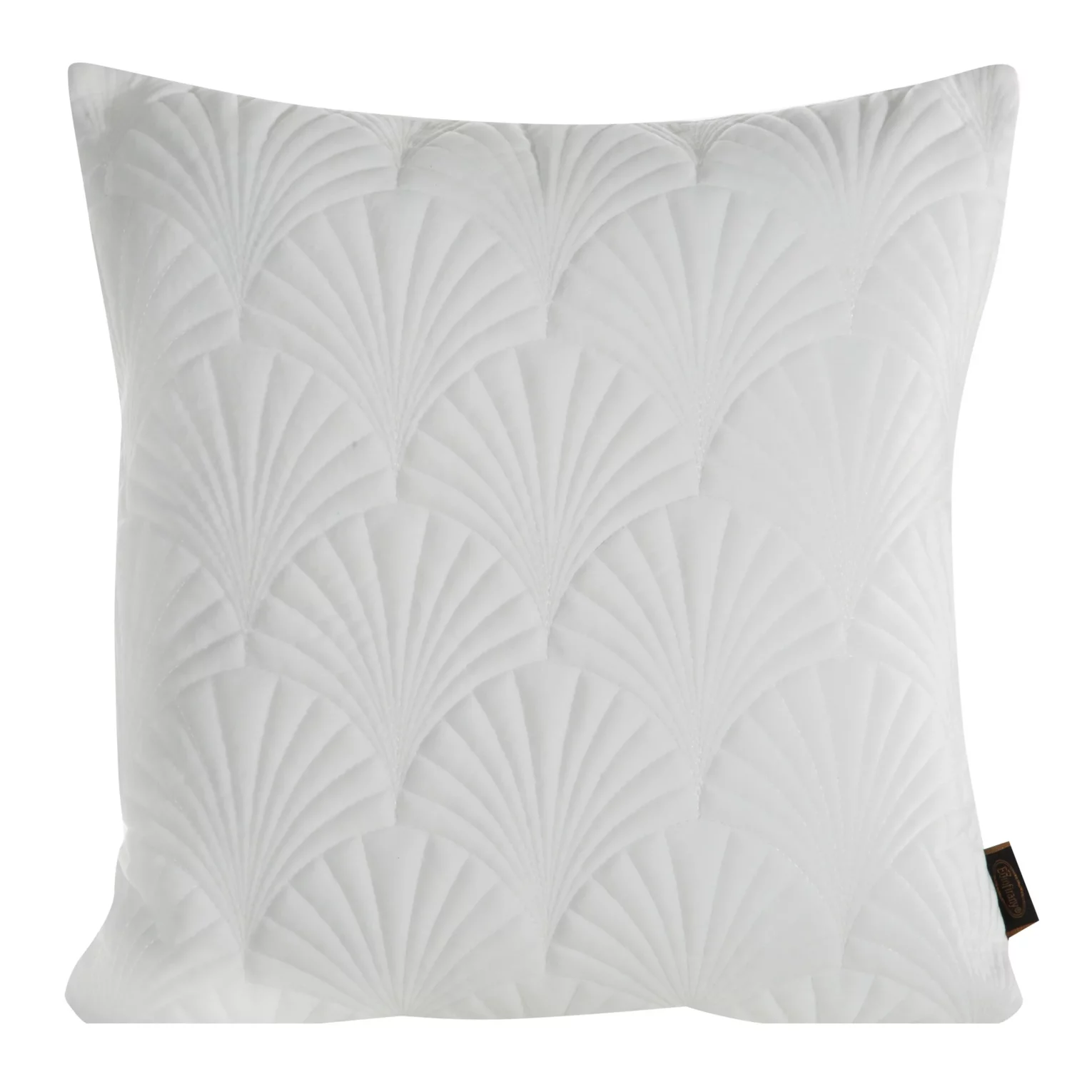 Poszewka na poduszkę 45x45 cm welwetowa, biała pikowana, wzór w stylu art deco RIA 2 Eurofirany Premium