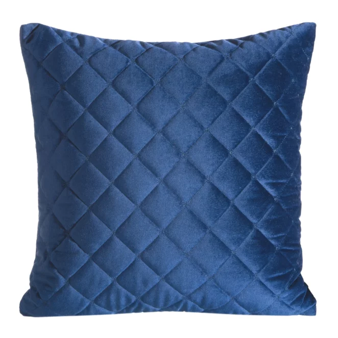 Poszewka na poduszkę 45x45 cm welwetowa granatowa pikowana metodą tradycyjnego szycia RIA 1 Eurofirany Premium
