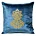 Poszewka na poduszkę 45x45 cm welwetowa, niebieska ze złotym ornamentem ROYAL 4