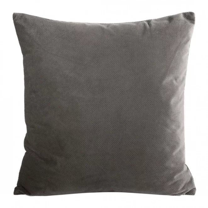 Poszewka na poduszkę 45x45 cm welwetowa kolor popielaty z drobnym strukturalnym wzorem MILO