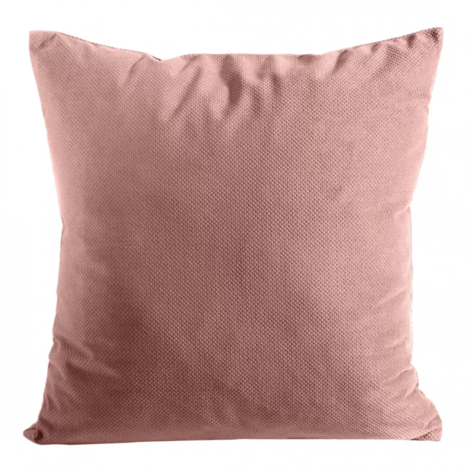 Poszewka na poduszkę 45x45 cm welwetowa ciemnoróżowa z drobnym strukturalnym wzorem MILO