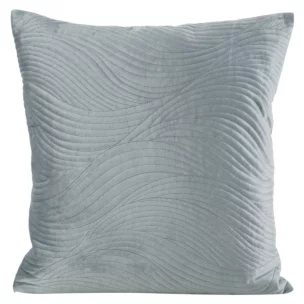 Poszewka na poduszkę 45x45 cm welwetowa, srebrna pikowana w falujący wzór RIA5 Eurofirany Premium