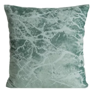 Poszewka na poduszkę 45x45 cm welwetowa kolor zielony z marmurkowym wzorem VELVET 72 Eurofirany Premium