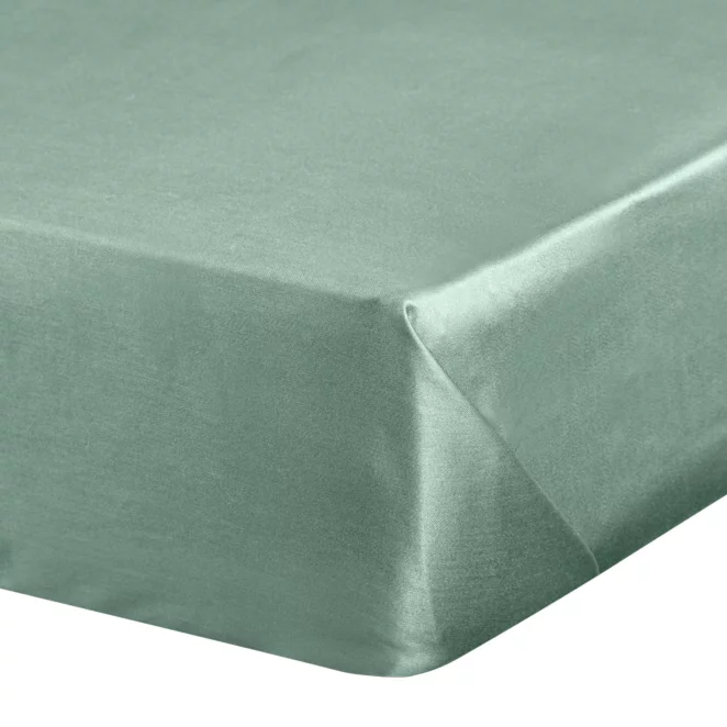 Prześcieradło bez gumki 160x210 cm z satyny bawełnianej kolor miętowy 125 g/m2 DINA Diva Line