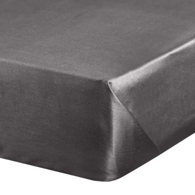 Prześcieradło bez gumki 160x210 cm z satyny bawełnianej kolor stalowy 125 g/m2 DINA Diva Line