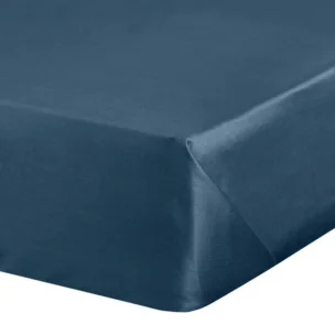 Prześcieradło bez gumki 220x210 cm z satyny bawełnianej kolor ciemnoniebieski 125 g/m2 DINA Diva Line
