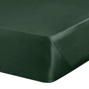 Prześcieradło bez gumki 160x210 cm z satyny bawełnianej kolor ciemnozielony 125 g/m2 DINA Diva Line