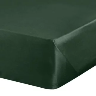 Prześcieradło bez gumki 220x210 cm z satyny bawełnianej kolor ciemnozielony 125 g/m2 DINA Diva Line