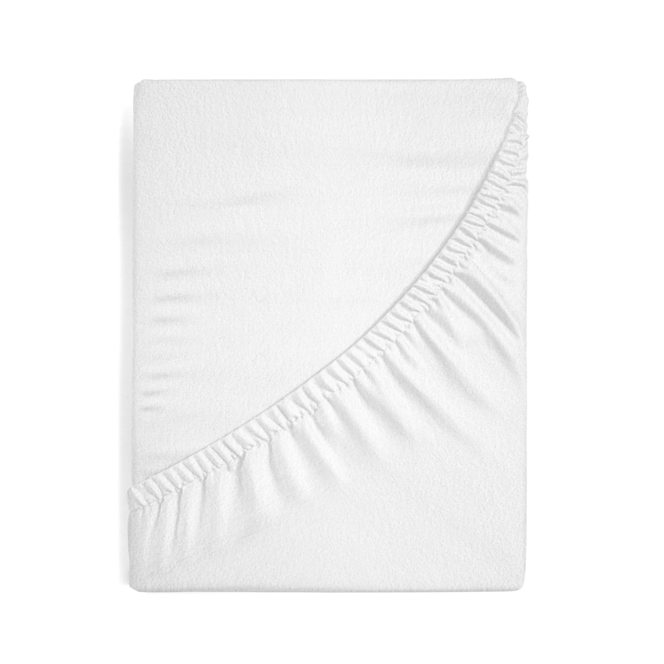 Prześcieradło frotte z gumką 180x200 cm z bawełny kolor biały 170 g/m2 Design 91
