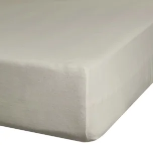 Prześcieradło gładkie z gumką 100x200 cm z satyny bawełnianej kolor beżowy 125 g/m2 NOVA 3