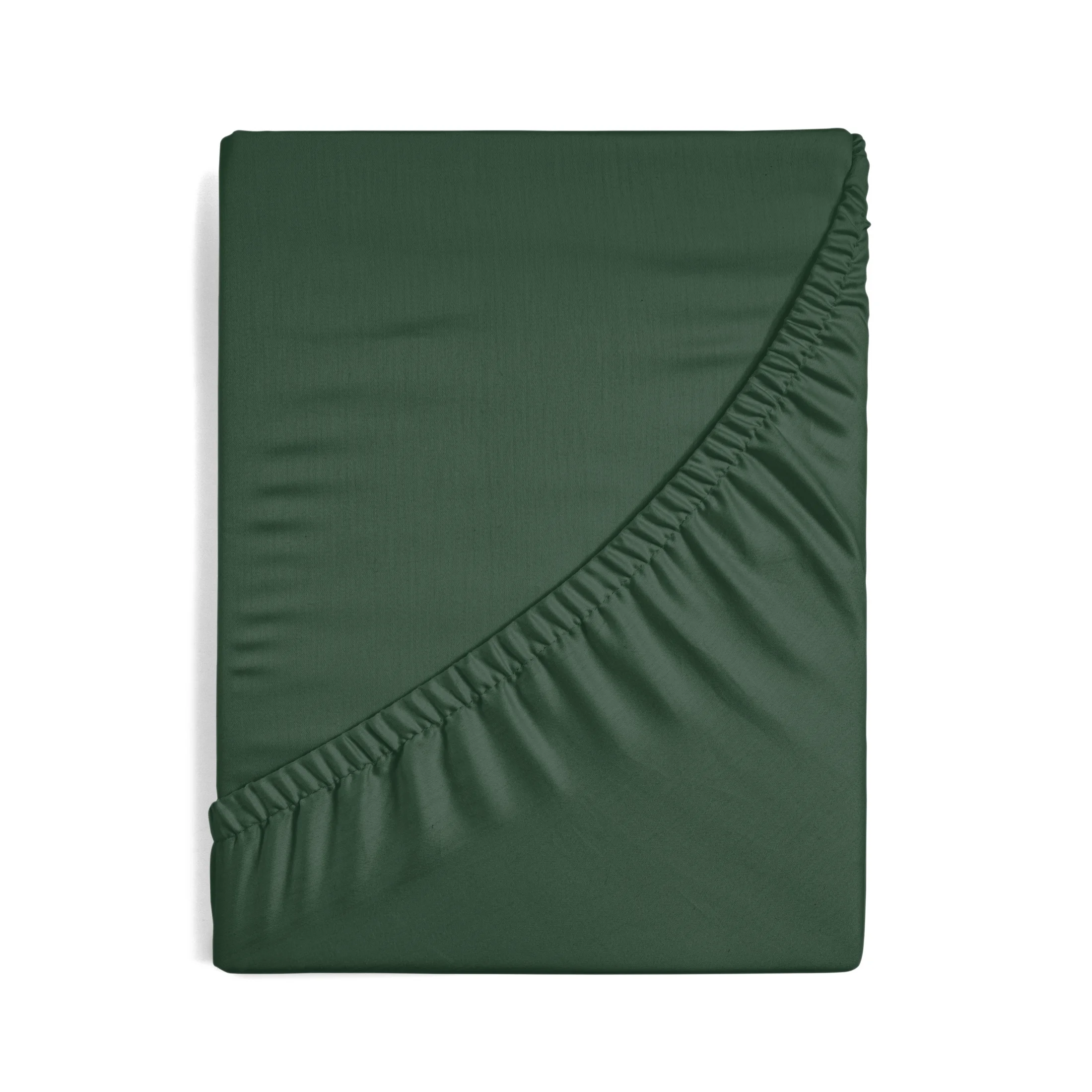 Prześcieradło gładkie z gumką 100x200 cm z satyny bawełnianej kolor ciemnozielone 125 g/m2 NOVA 3