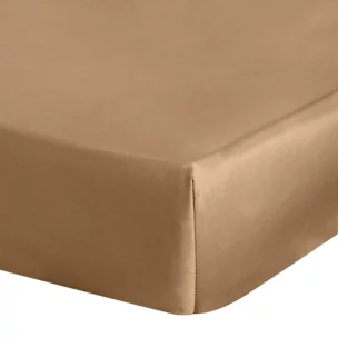 Prześcieradło gładkie z gumką 140x200 cm z satyny bawełnianej kolor ceglasty 125 g/m2 NOVA 3