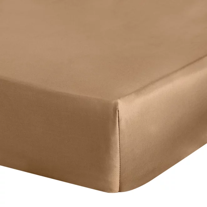 Prześcieradło gładkie z gumką 160x200 cm z satyny bawełnianej kolor ceglasty 125 g/m2 NOVA 3