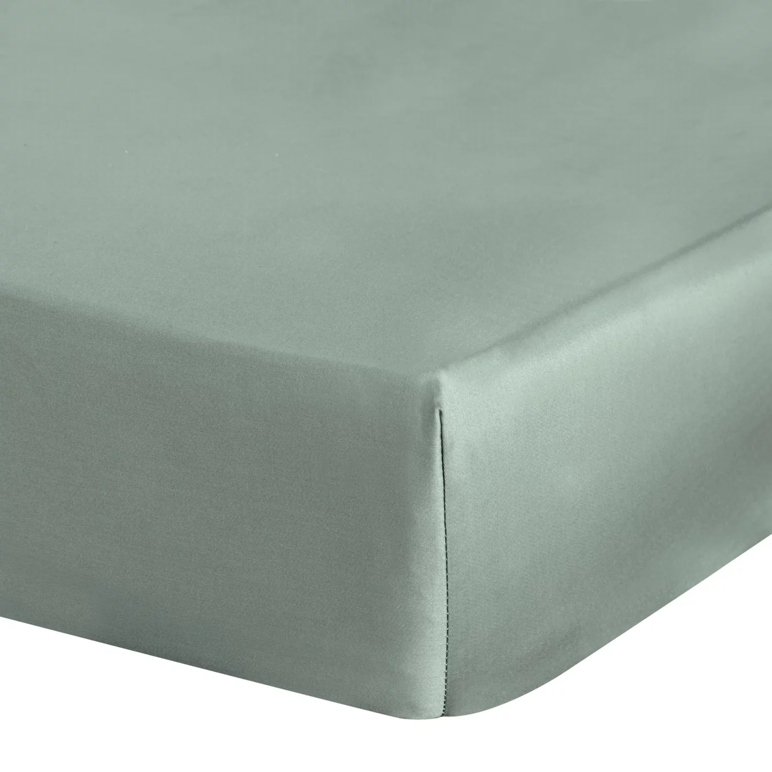Prześcieradło gładkie z gumką 160x200 cm z satyny bawełnianej kolor szałwiowy 125 g/m2 NOVA 3