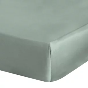 Prześcieradło gładkie z gumką 160x200 cm z satyny bawełnianej kolor szałwiowy 125 g/m2 NOVA 3