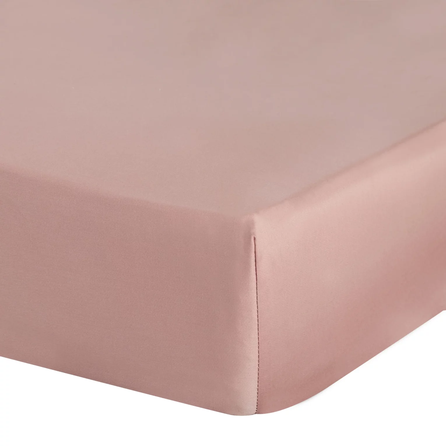 Prześcieradło gładkie z gumką 180x200 cm z satyny bawełnianej kolor różowy 125 g/m2 NOVA 3