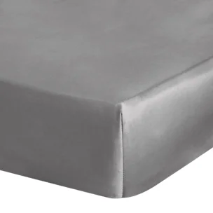 Prześcieradło gładkie z gumką 220x200 cm z satyny bawełnianej kolor stalowy 125 g/m2 NOVA 3