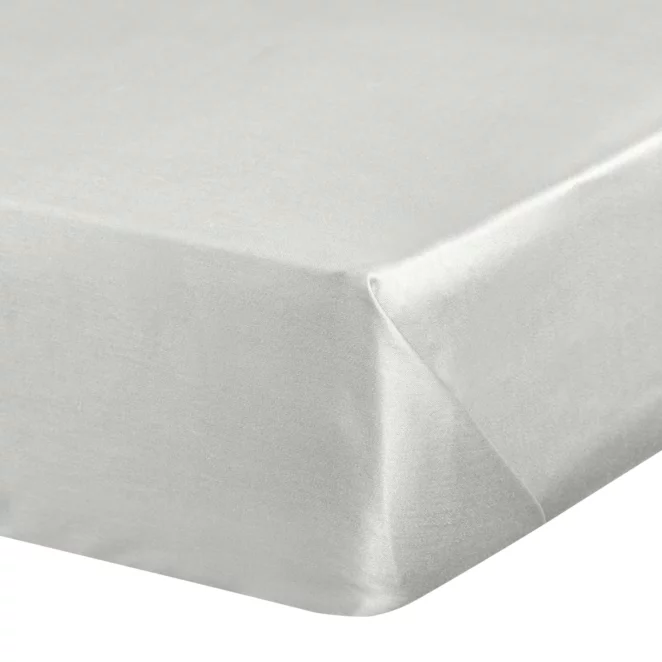 Prześcieradło gładkie bez gumki 220x210 cm z satyny bawełnianej kolor jasnoszary 125 g/m2 NOVA