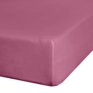 Prześcieradło jersey z gumką 120x200 cm z bawełny kolor różowy 140 g/m2 ADELA