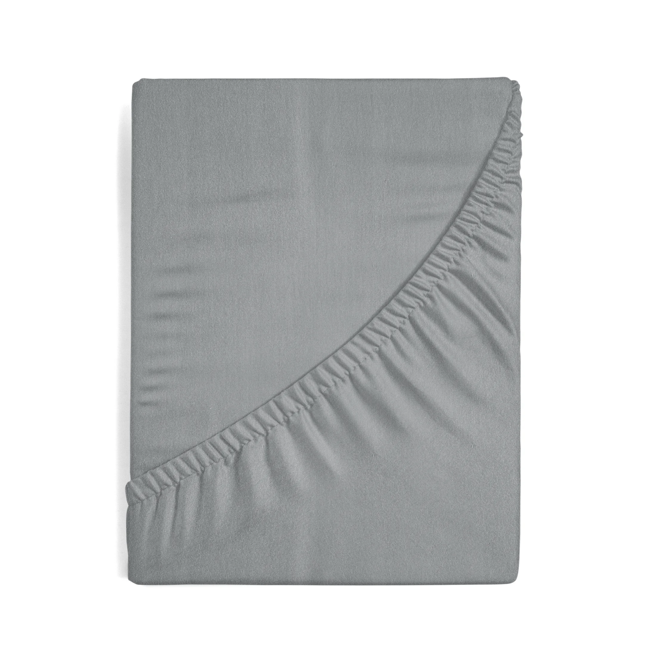 Prześcieradło jersey z gumką 140x200 cm z bawełny kolor ciemnostalowy 140 g/m2