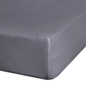 Prześcieradło jersey z gumką 180x200 cm z bawełny kolor ciemnostalowy 140 g/m2