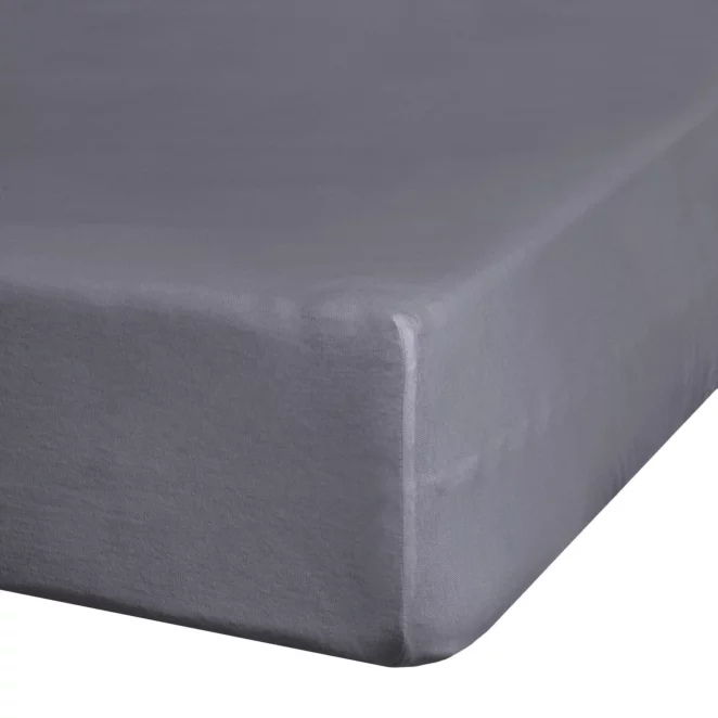 Prześcieradło jersey z gumką 180x200 cm z bawełny kolor ciemnostalowy 140 g/m2