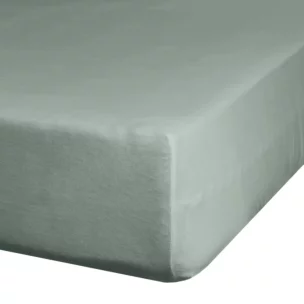 Prześcieradło jersey z gumką 180x200 cm z bawełny kolor szałwiowy 125 g/m2 Design 91
