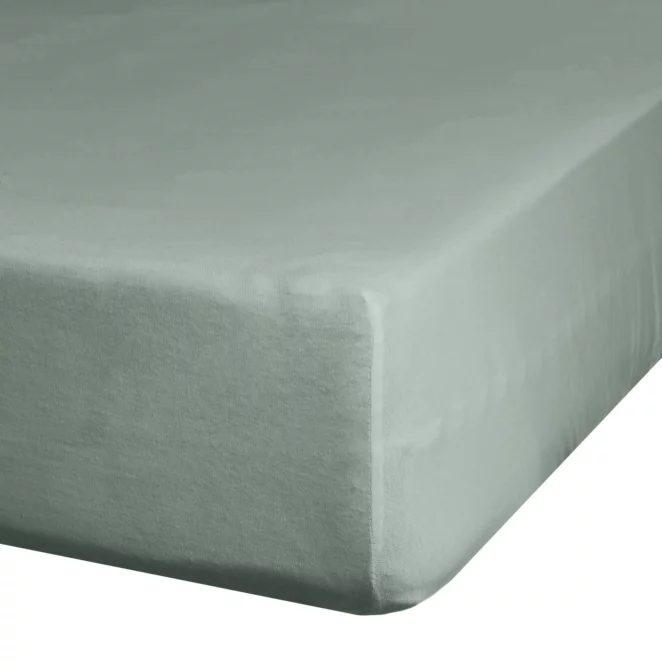 Prześcieradło jersey z gumką 180x200 cm z bawełny kolor szałwiowy 125 g/m2 Design 91
