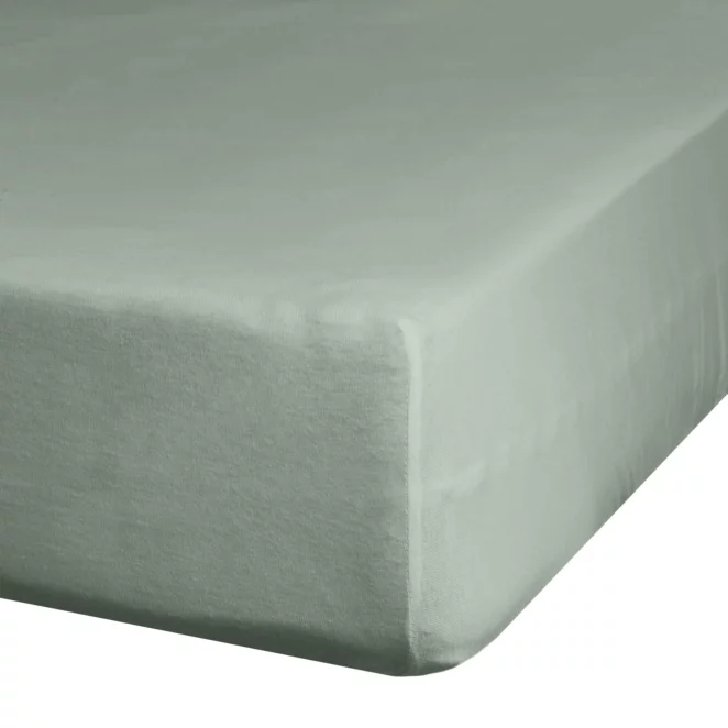 Prześcieradło jersey z gumką 180x200 cm z bawełny kolor szałwiowy 125 g/m2 Design 91