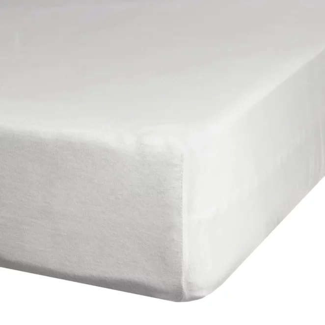 Prześcieradło jersey z gumką 220x200 cm z bawełny kolor jasnokremowy  140 g/m2
