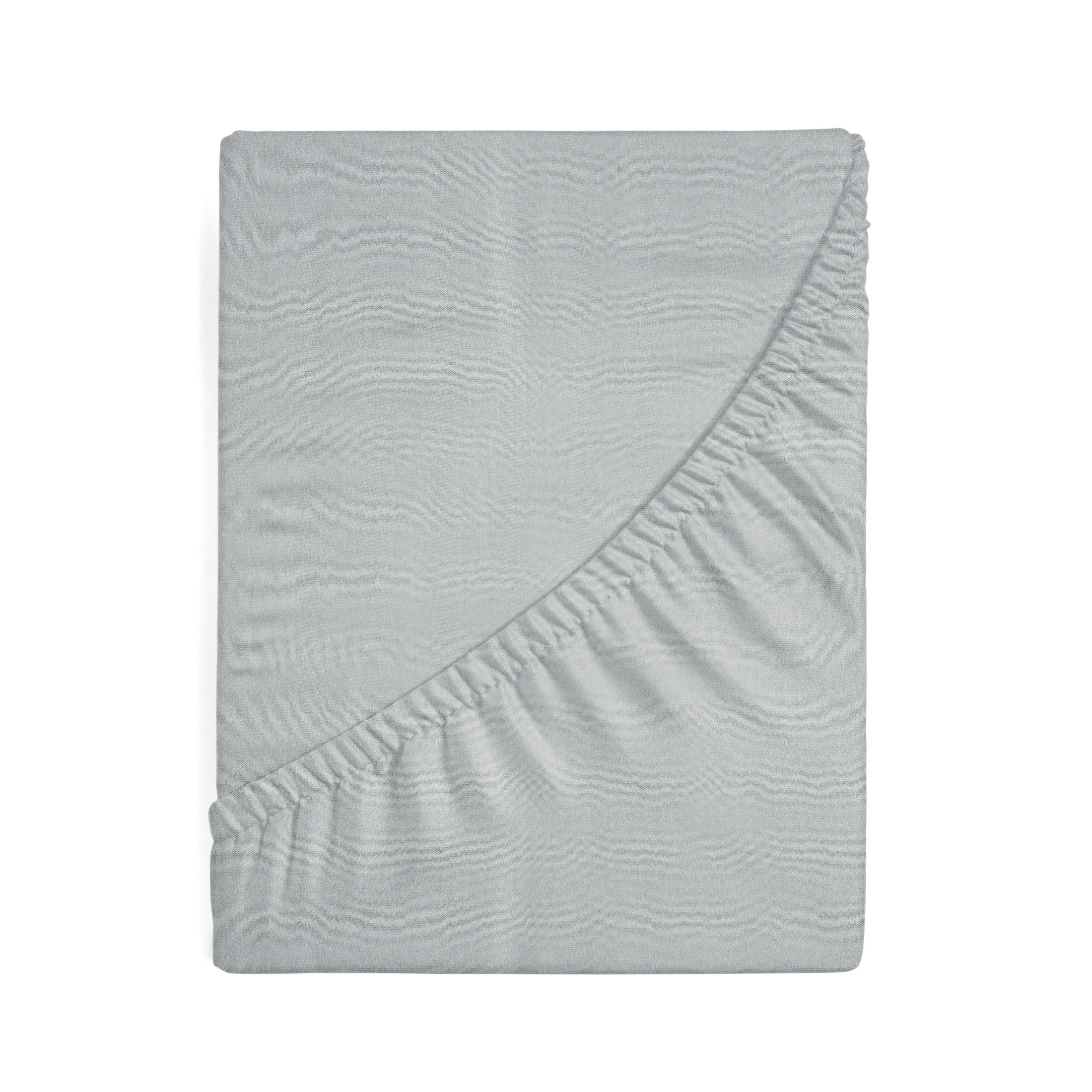 Prześcieradło jersey z gumką 220x200 cm z bawełny kolor jasnoszary 140 g/m2