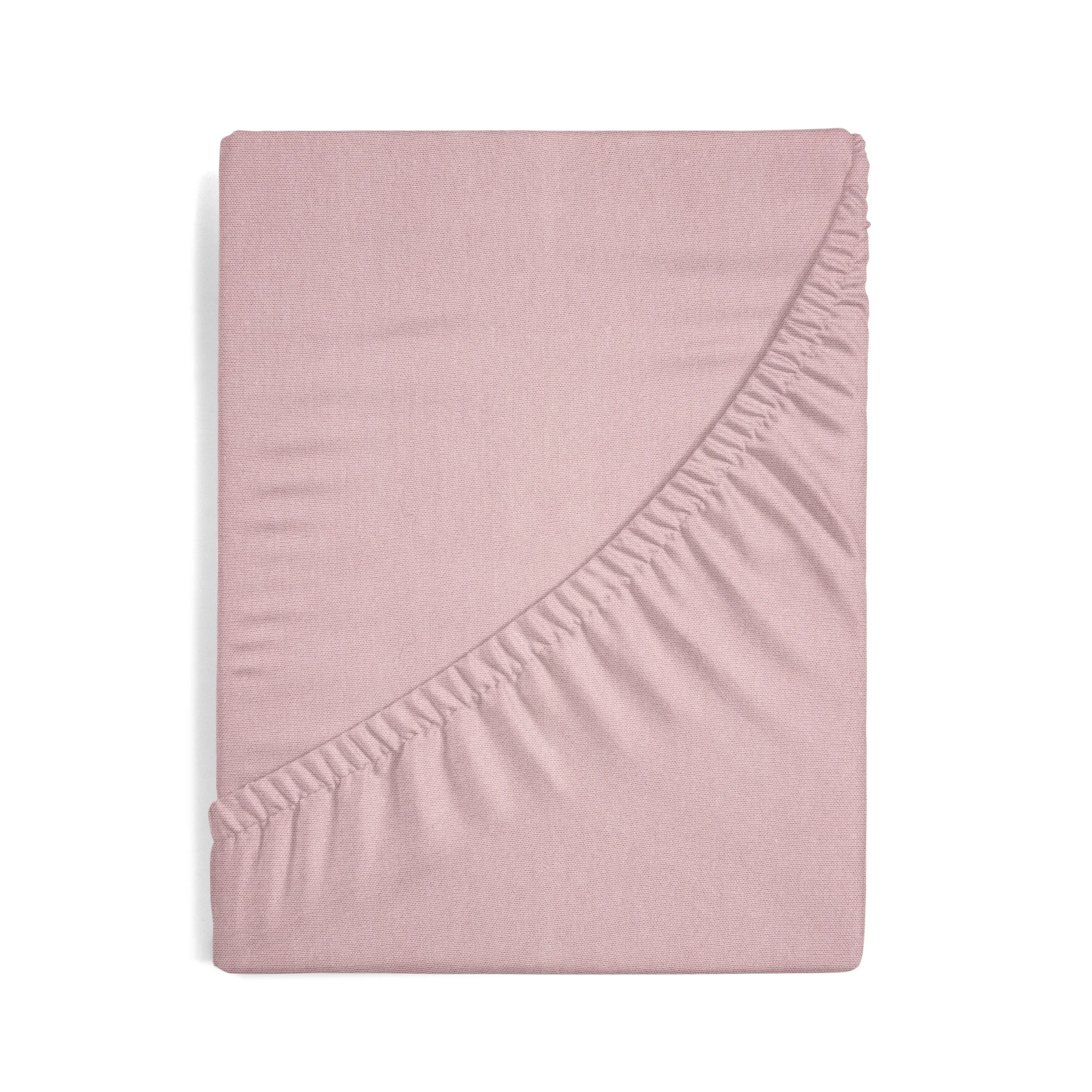 Prześcieradło jersey z gumką 220x200 cm z bawełny kolor pudrowy róż 140 g/m2