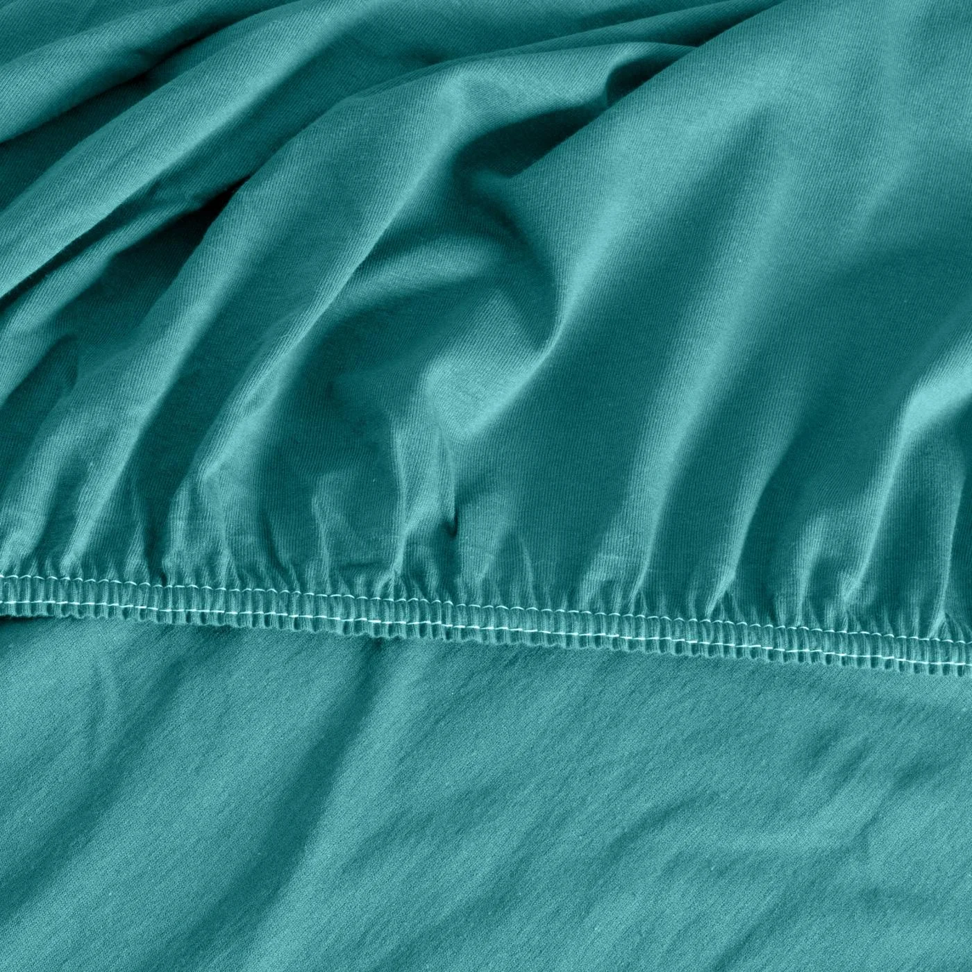 Prześcieradło jersey z gumką 220x200 cm z bawełny kolor turkusowy 140 g/m2 ADELA