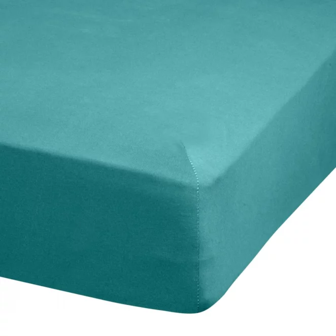 Prześcieradło jersey z gumką 220x200 cm z bawełny kolor turkusowy 140 g/m2 ADELA