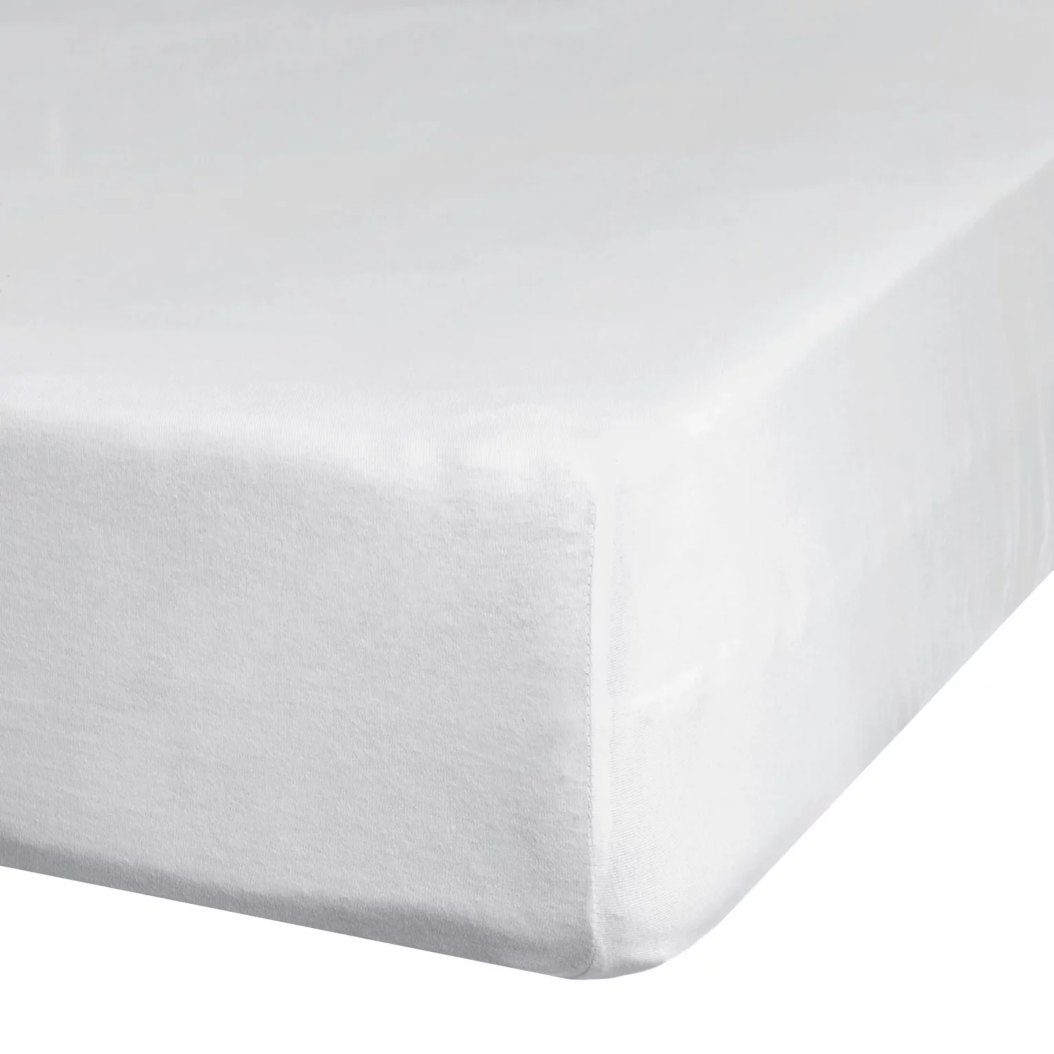 Prześcieradło jersey z gumką 240x200 cm z bawełny kolor biały 140 g/m2