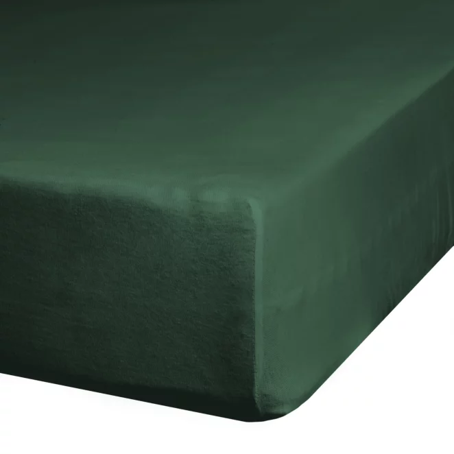 Prześcieradło jersey z gumką 240x220 cm z bawełny kolor butelkowa zieleń 125 g/m2 Design 91