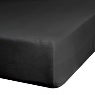 Prześcieradło jersey z gumką 240x220 cm z bawełny kolor czarny 125 g/m2 Design 91
