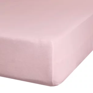 Prześcieradło jersey z gumką 240x220 cm z bawełny kolor pudrowy róż 125 g/m2 Design 91