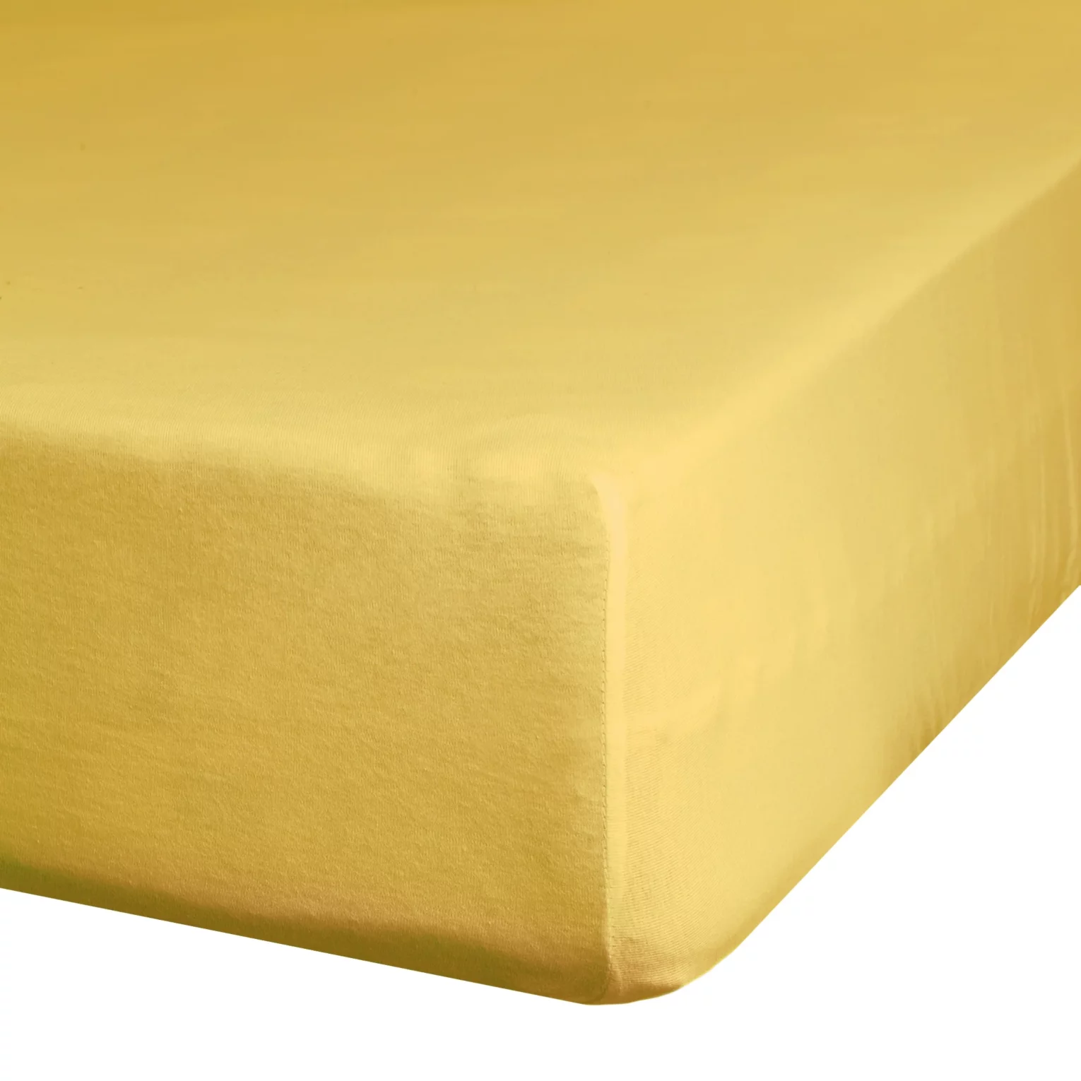 Prześcieradło jersey z gumką 90x200 cm z bawełny kolor musztardowy 125 g/m2 Design 91
