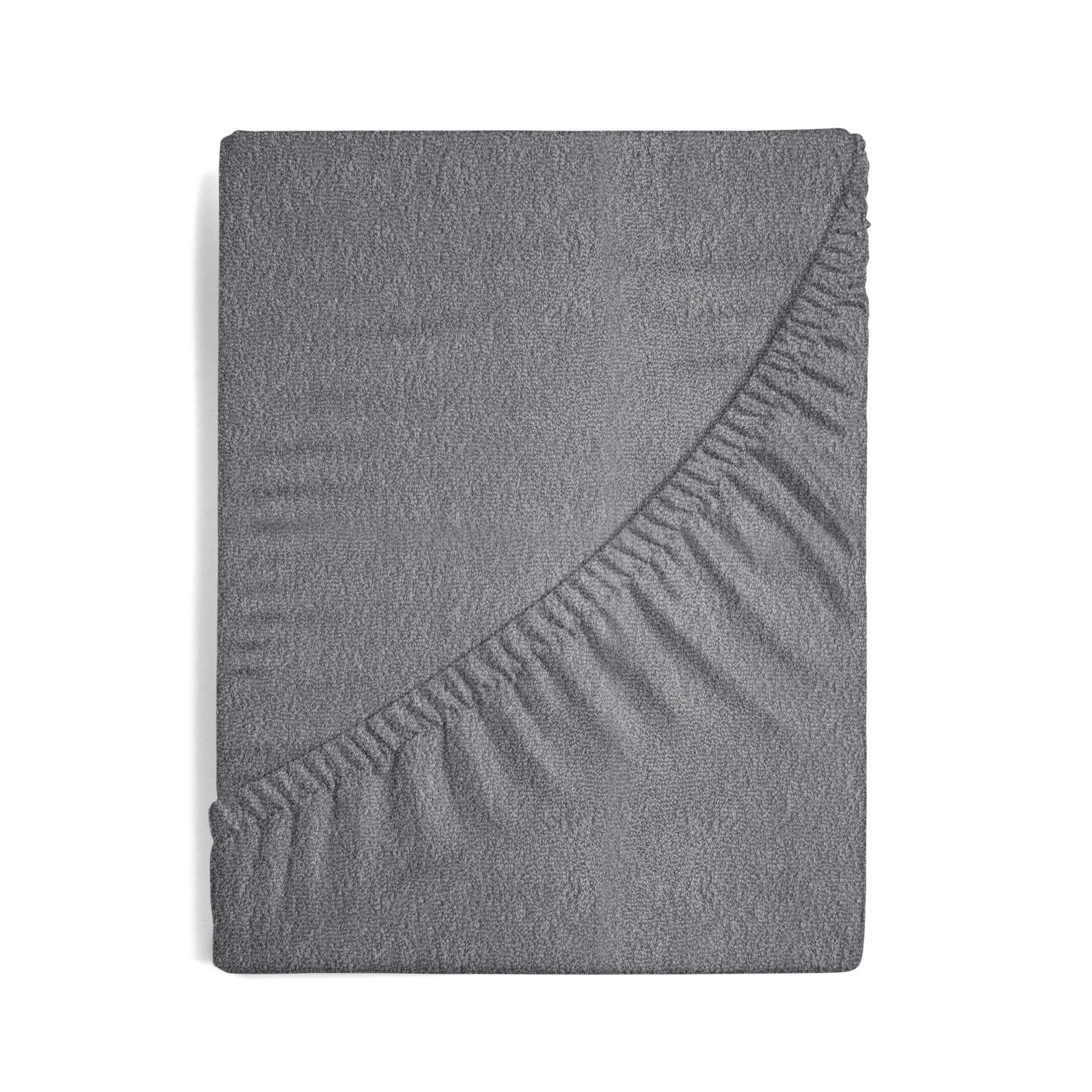 Prześcieradło frotte z gumką 220x200 cm z bawełny kolor stalowy 170 g/m2 Design 91