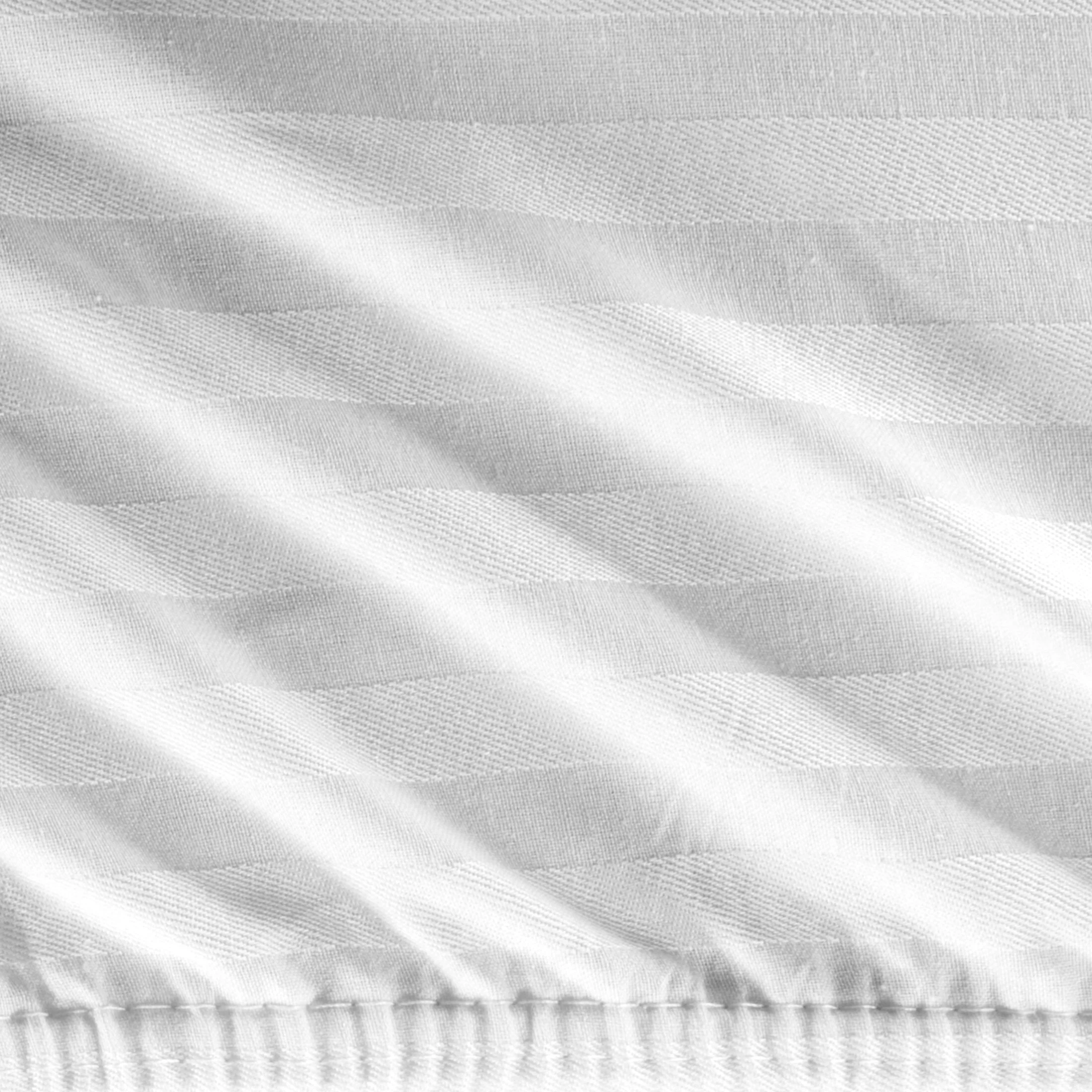 Prześcieradło z gumką 100x200 cm z bawełny kolor biały 125 g/m2 w pasy