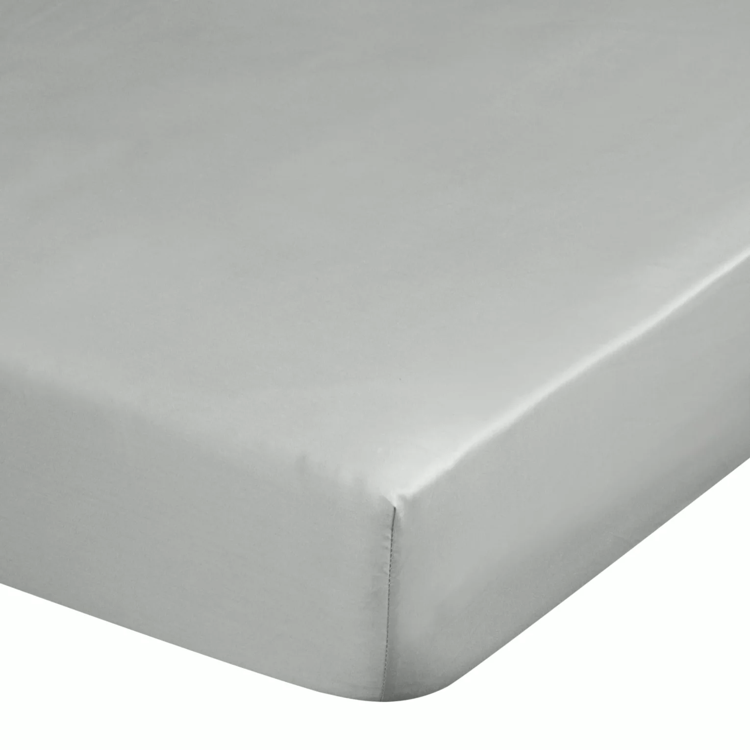 Prześcieradło z gumką 100x200 cm z satyny bawełnianej kolor jasnoszary 125 g/m2 DINA Diva Line
